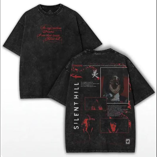 Silent Hill F Shirt, Horror Survival Game 2 Sided Shirt, Tsuneki Kotoyuki, Washed T-Shirt