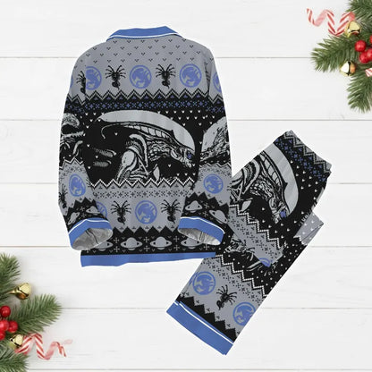Christmas Alien Xenomorph Pajamas, Alien 1979 Pajamas Set, 90s Horror Movie Women Pajamas, Holiday Pajamas, Christmas Gift Idea