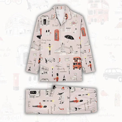 London City Pajamas Set, London Pajamas, London Girls Trip Set, London Trip Shirt, London Gifts, London Theme Gifts, Gift For Her