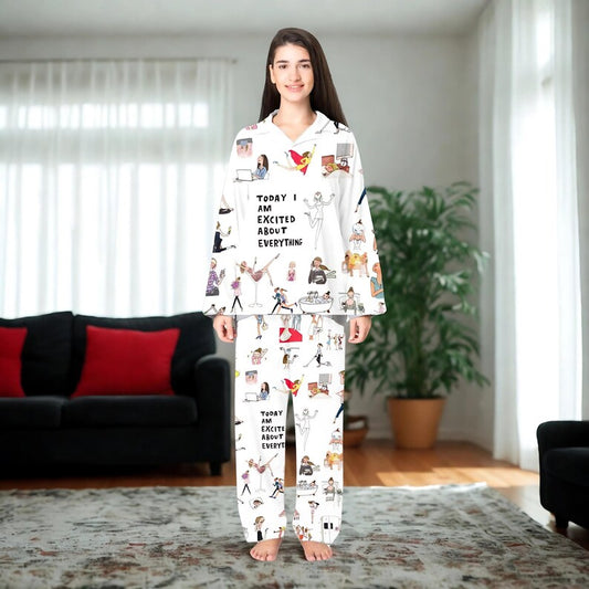 Funny Quote Pajama Set, Girl Life Sleepwear, Christmas Gift PJs