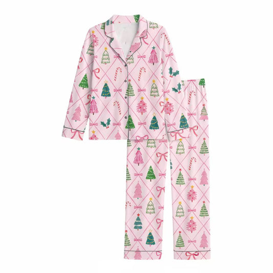 Coquette Christmas Tree Pajama Set, Matching Holiday Sleepover PJs, Winter Loungewear for Best Friends, Bestie Gift PSJ1005