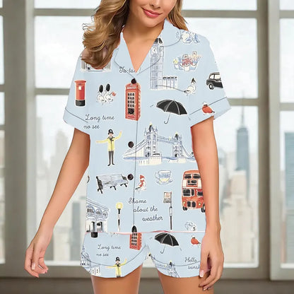 London City Pajamas Set, London Pajamas, London Girls Trip Set, London Trip Shirt, London Gifts, London Theme Gifts, Gift For Her