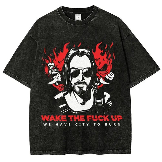 Vintage Wash Cyber Metal Phantom Liberty Video Game Merch Metalhead Fan Gift, Washed T-Shirt