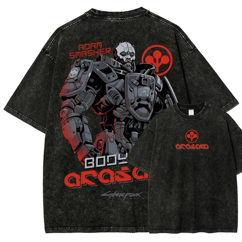 Vintage Wash Cyber Metal Phantom Liberty Video Game Merch Metalhead Fan Gift, Washed T-Shirt