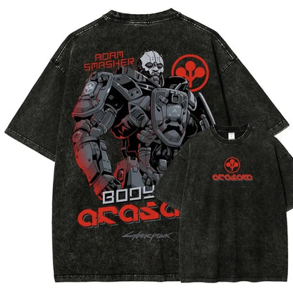 Vintage Wash Cyber Metal Phantom Liberty Video Game Merch Metalhead Fan Gift, Washed T-Shirt