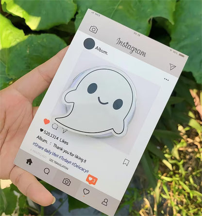 Cute Ghost MagSafe Phone Grip: Halloween Vibe Magnetic Phone Holder, Kawaii Bookish E-reader Grip, Spooky Bookish Gift for Phone or Kindle