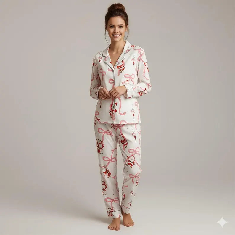 Coquette Christmas Pajama Set, Cartoon Loungewear, Mommy and Me Pjs, Matching PJs, Retro Mother Daughter Gift, Gift for Her PSJ785