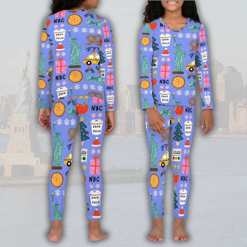 New York City Pajamas Set, New York Pajamas, New York Girls Trip Set, New York Gifts, NYC Theme Gifts, Matching Family Pyjama set