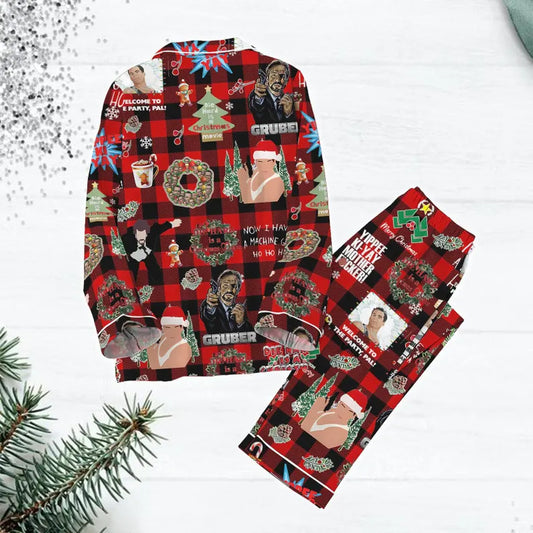 Hans Gruber Christmas Pajamas Set, Die Hard Movie Christmas Women Pajamas, John McClane Xmas Pajamas Set, Christmas Gift