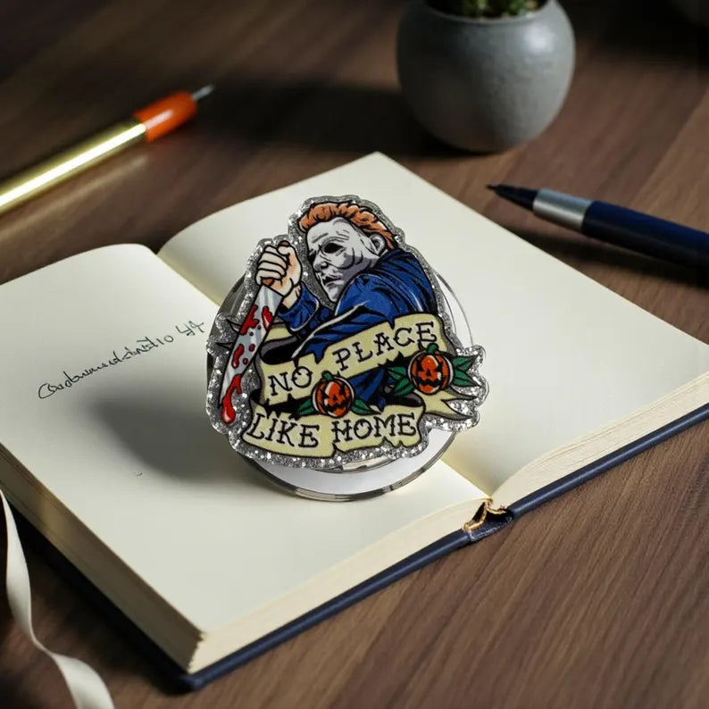 No Place Like Home MagSafe Phone Grip: Horror Themed Magnetic Phone Holder, Halloween Vibe E-reader Grip, Holiday Gift Idea, Creepy Popgrip