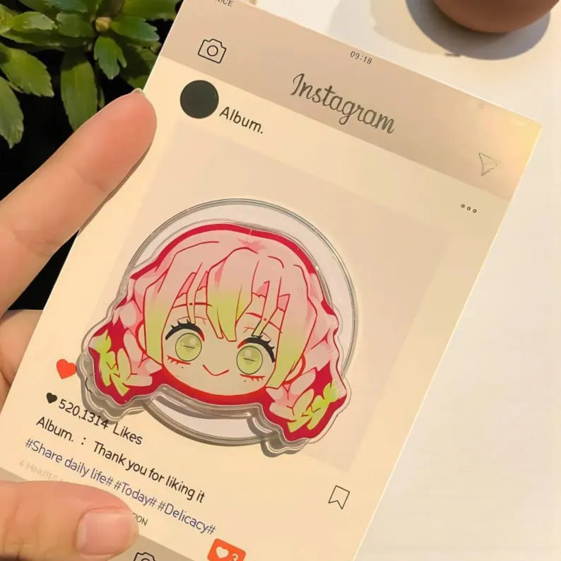 Anime Kawaii Girl MagSafe Phone Grip: Pink Girl Magnetic Phone Holder, Anime Lovers Popgrip, Cute Manga Girl Popgrip, Aesthetic Gift