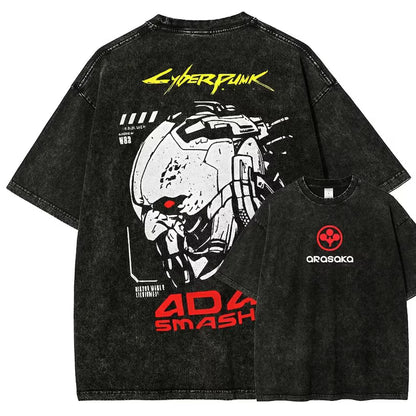 Vintage Wash Cyber Metal Phantom Liberty Video Game Merch Metalhead Fan Gift, Washed T-Shirt