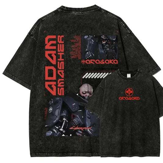 Vintage Wash Cyber Metal Phantom Liberty Video Game Merch Metalhead Fan Gift, Washed T-Shirt