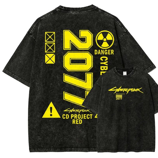 Vintage Wash Cyber Metal Phantom Liberty Video Game Merch Metalhead Fan Gift, Washed T-Shirt