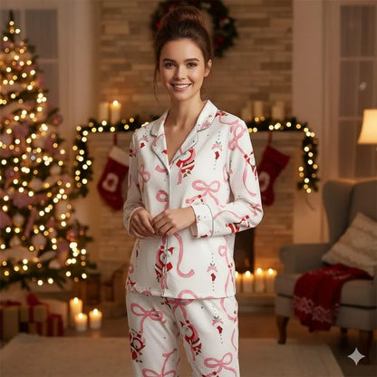 Coquette Christmas Pajama Set, Cartoon Loungewear, Mommy and Me Pjs, Matching PJs, Retro Mother Daughter Gift, Gift for Her PSJ785
