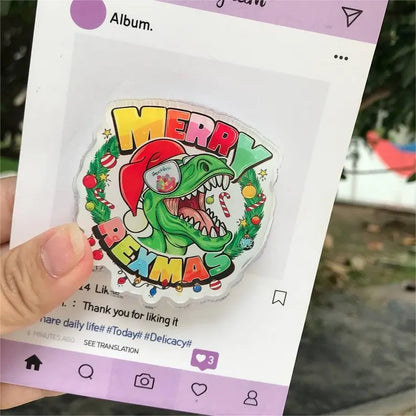 Merry Remax MagSafe Phone Grip: Funny Dinosaur Magnetic E-reader Grip, Christmas Animal Phone Stand for Holiday, Winter Gift