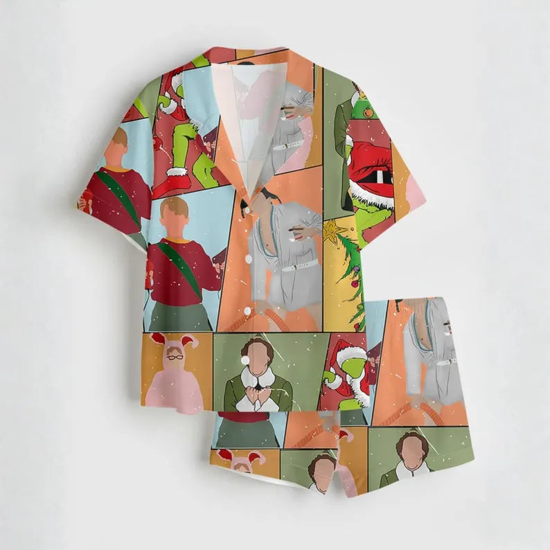 Christmas Movie Pajamas Set For Women, Home Alone Christmas Pajamas, Funny Holiday PJs, Family Matching Xmas Outfit, Christmas Gift