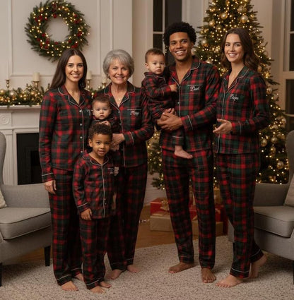 Family Pajamas Personalized Christmas Family Pajamas w/Name, Monogram Christmas Gifts, Xmas Eve Family Matching Pjs PSJ1526.C