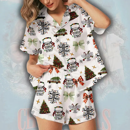 It's A Beaut Clark Christmas Vacation Allover Print Lounge Sleep Pajamas Set, Griswold Christmas Griswold Co Set, National's Lampoon Pajamas