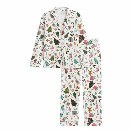 Matching Family Inconic Christmas Pajama Set, Xmas Tree & Cookie PJs, Cartoon Portrait Sleepwear, Christmas Gift, Gift For Her PSJ1576