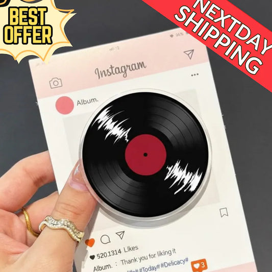 Vinyl Record Magnetic Phone Grip – Magsafe Music Lover Accessory, Vintage Vinyl Phone Holder, Music Lover Kindle Accessories
