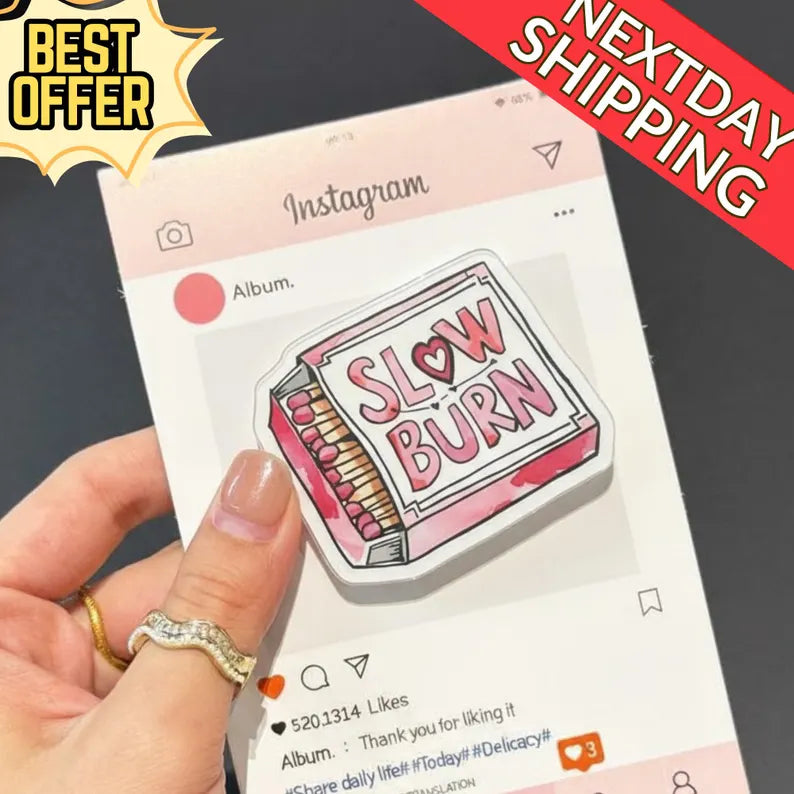 Slow Burn Magnetic Phone Grip – Magsafe Bookish Griptok, Heartwarming Book Lover Gift, Perfect Gift for Reading Lovers