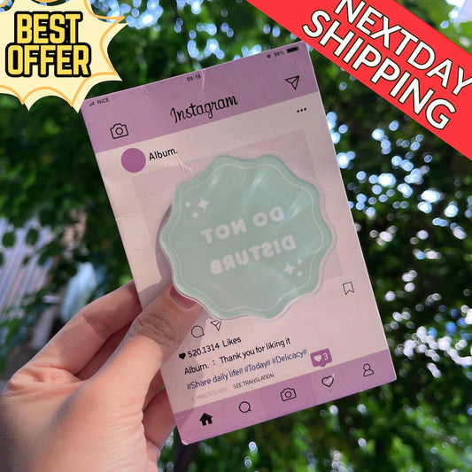 Do Not Disturb Magnetic Kindle Stand: Cute Mint Green Phone Grip, Magsafe Phone Holder, Perfect Gift for Introverts