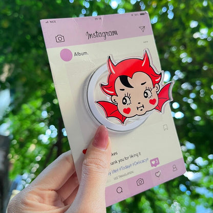 Devil Girl Magnetic Phone Holder: Cute Retro Devil Phone Grip, Kawaii Magsafe Phone Holder, Perfect Gift for Halloween & Pop Culture Lovers