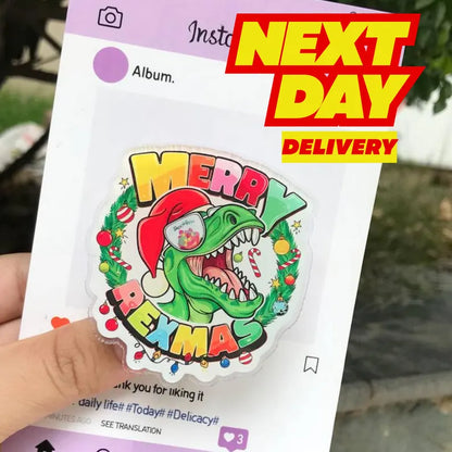 Merry Remax MagSafe Phone Grip: Funny Dinosaur Magnetic E-reader Grip, Christmas Animal Phone Stand for Holiday, Winter Gift