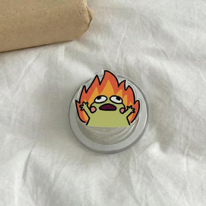 Panic Frog Magnetic Phone Grip: Funny Fire Meme Kindle Holder, Cute Kawaii Frog Phone Holder, Quirky Gift for Friends & Stress Humor Lovers