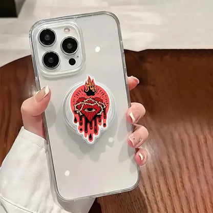 Fire Eye Dripping Blood Magnetic Phone Grip, Gothic Magsafe Phone Stand, Spooky Eye Kindle Grip, Horror Aesthetic, Bloody Eye Grip