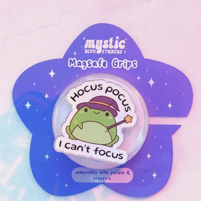 Hocus Pocus Frog MagSafe Phone Grip: Cute Witch Frog Magnetic Phone Stand, Kawaii Spellbound Holder, Funny Gift for Teens & Students