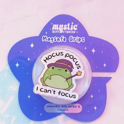 Hocus Pocus Frog MagSafe Phone Grip: Cute Witch Frog Magnetic Phone Stand, Kawaii Spellbound Holder, Funny Gift for Teens & Students