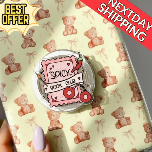 Spicy Book Club MagSafe Phone Grip: Booktok Reader Magnetic Phone Holder, Cute Romance Phone Holder, Gift for Spicy Book Lovers & Readers