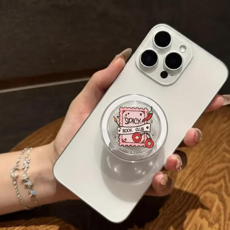 Spicy Book Club MagSafe Phone Grip: Booktok Reader Magnetic Phone Holder, Cute Romance Phone Holder, Gift for Spicy Book Lovers & Readers