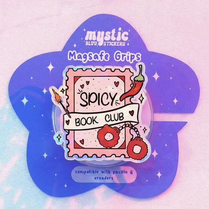 Spicy Book Club MagSafe Phone Grip: Booktok Reader Magnetic Phone Holder, Cute Romance Phone Holder, Gift for Spicy Book Lovers & Readers