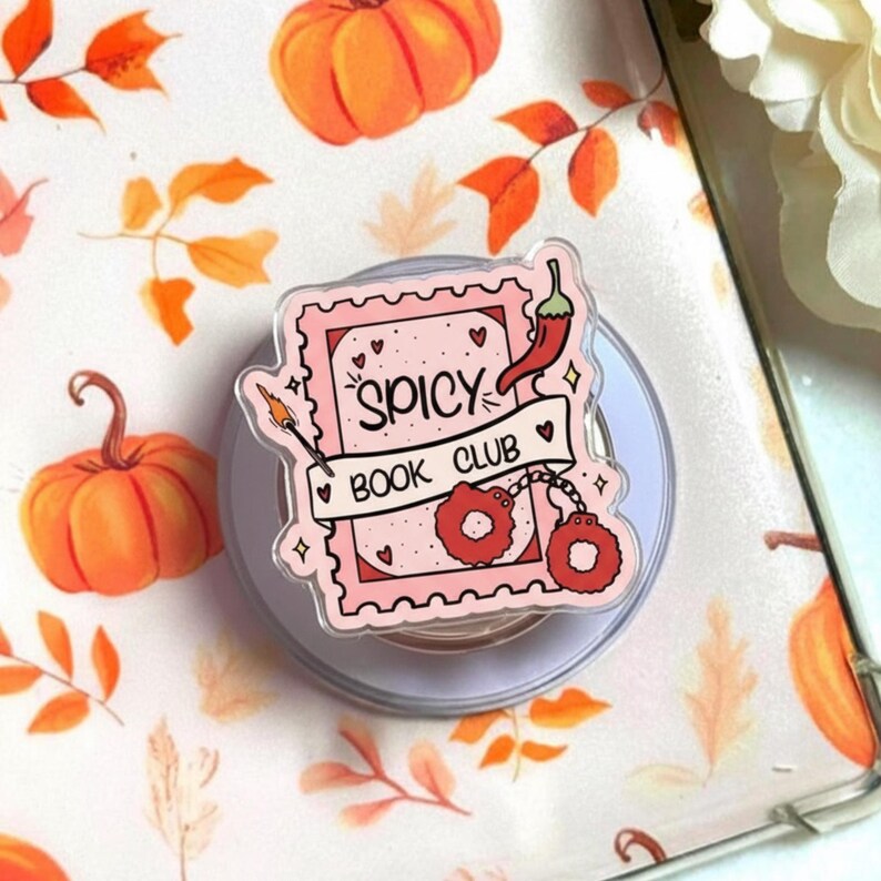 Spicy Book Club MagSafe Phone Grip: Booktok Reader Magnetic Phone Holder, Cute Romance Phone Holder, Gift for Spicy Book Lovers & Readers