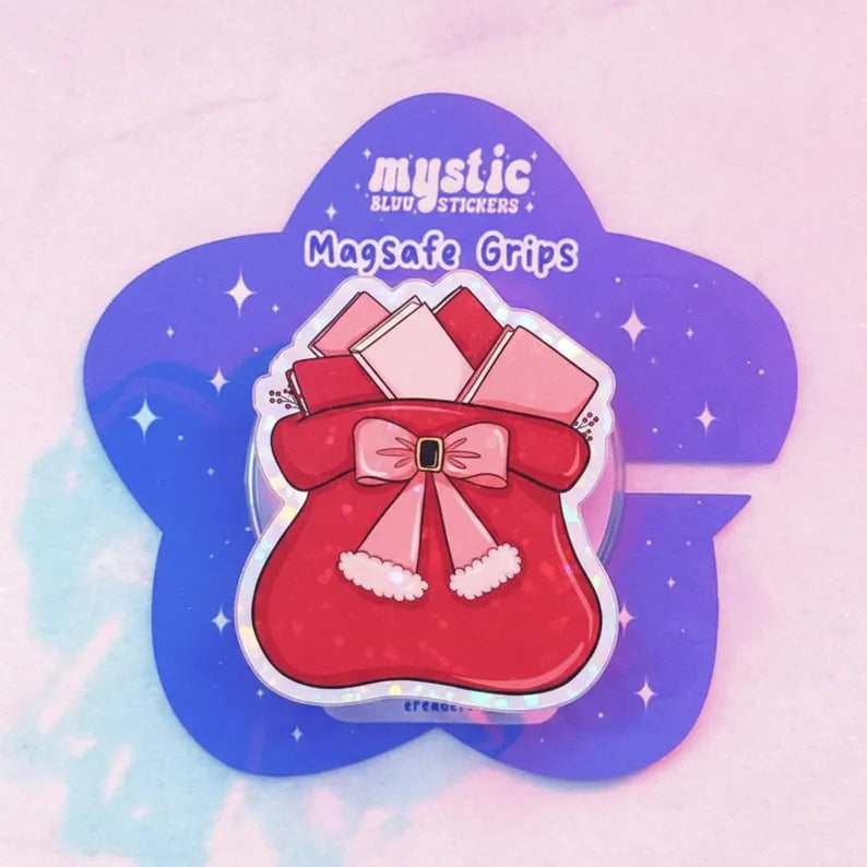 Christmas Stocking MagSafe Phone Grip: Cute Holiday Stocking Magnetic Kindle Grip with Gifts, Festive Phone Holder, Christmas Gift for Her