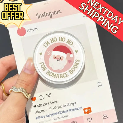 Ho Ho Ho Romance Books Magnetic Phone Grip: Santa MagSafe Phone Holder, Christmas Book Lover Gift, Holiday Stand, Cute Phone Accessory