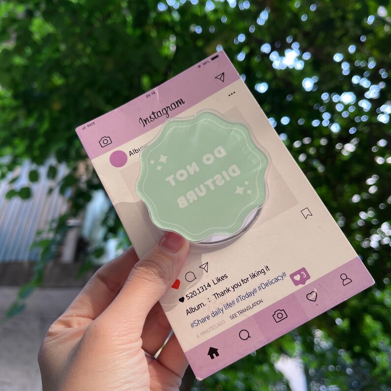 Do Not Disturb Magnetic Kindle Stand: Cute Mint Green Phone Grip, Magsafe Phone Holder, Perfect Gift for Introverts