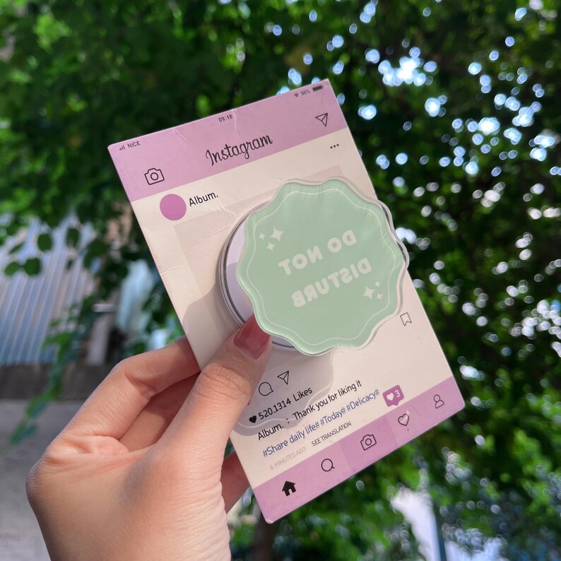 Do Not Disturb Magnetic Kindle Stand: Cute Mint Green Phone Grip, Magsafe Phone Holder, Perfect Gift for Introverts