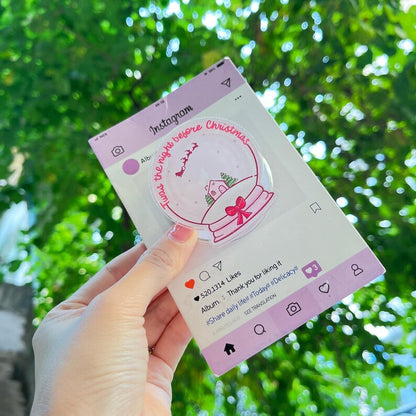 Twas the Night Before CMagnetic Phone Holder: Cute Snow Globe Phone Grip, Festive Phone Holder, Perfect Christmas Gift for Book Lover