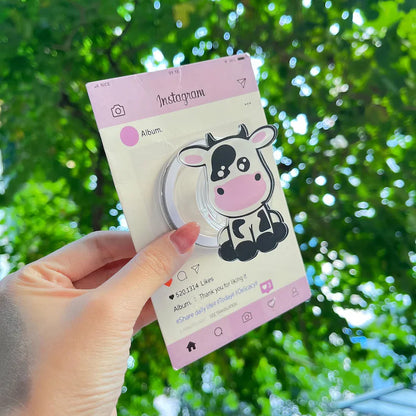 Cute Cow Magnetic Phone Grip: Adorable Cow Face Phone Grip, Kawaii Magsafe Phone Holder, Perfect Gift for Cow Lovers