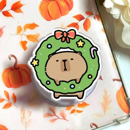 Bear in Christmas Wreath Magnetic Phone Grip: Cute Holiday Bear MagSafe Phone Holder, Xmas Phone Grip, Cute Accessory, Cute Pet Lover Gift