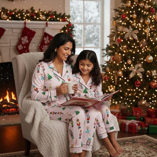 Nutcracker Pajama Set, Cartoon Loungewear, Mommy and Me Pjs, Matching PJs, Retro Mother Daughter Gift, Gift for Her PSJ1684