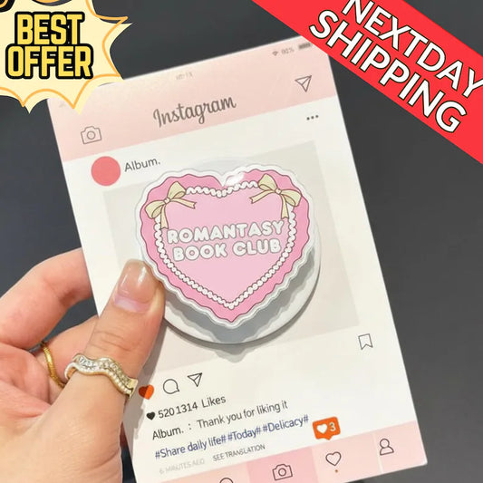 Romantasy Book Club MagSafe Phone Grip – Cute Heart Shaped Book Club Magnetic GripTok, Romantic Gift for Book Lovers, Bookish Accessories