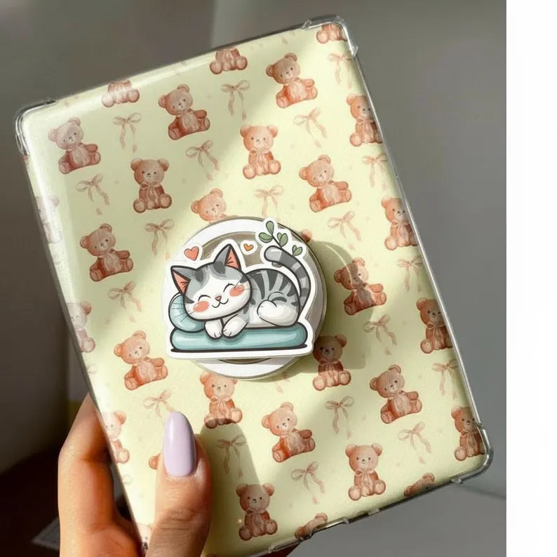 Snuggle Kitty MagSafe Phone Grip: Cute Pet Magnetic Phone Holder, Animal Popgrip, Ideal Gift for Animal Lovers, Unique Gift for Pet Lover