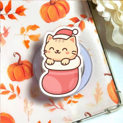 Kitten Christmas MagSafe Phone Grip – Cute Holiday Phone Accessory, Festive Magnetic Phone Holder for Cat Lovers, Christmas Grip for Kids