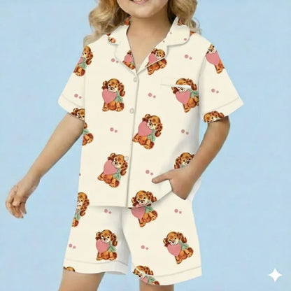 Dog Love Valentine Pajama Set, Holiday PJS, Valentine Gift, Matching PJs, Gift for Her PSJ1723