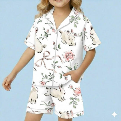 Bunny Easter Pajama Set, Holiday PJS, Easter Gift, Matching PJs, Gift for Her PSJ1722